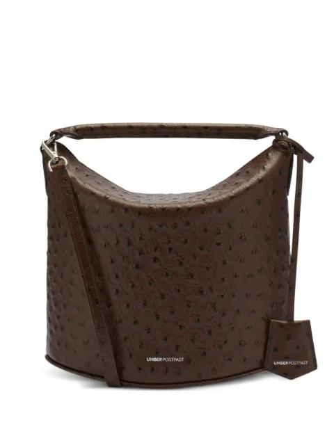 UMBER POSTPAST ostrich-effect leather tote bag Brown UOHBX070