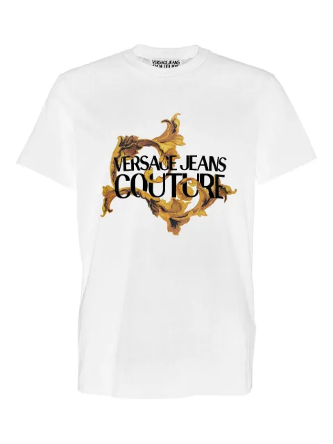 Versace Jeans Couture baroque-print T-shirt White 79GAHE02CJ00E