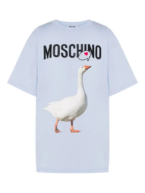 Moschino goose-print cotton T-shirt Blue B07715441