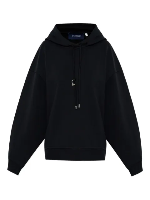 Sportmax ring-detail drawstring hoodie Black 2522926035600