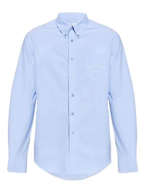 Givenchy logo-embroidered shirt Blue BM616915H7