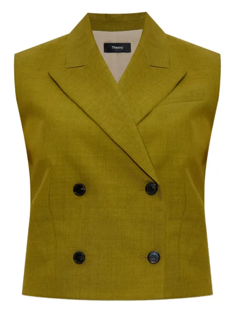 Theory double-breasted gilet Green P0605101