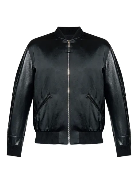 Givenchy logo-lettering bomber jacket Black BM01DZ6Y3Z
