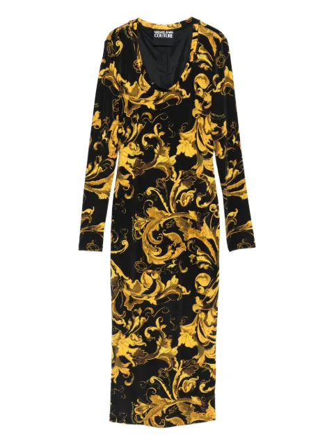 Versace Jeans Couture Barocco-print midi dress Black 79HAO920JS500