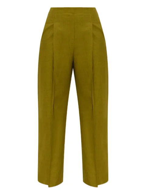 Theory pleat-detail trousers Green P0605203