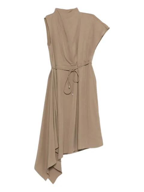 Peserico asymmetric midi dress Green A02048A07933