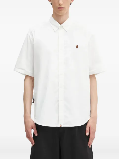 A BATHING APE® One Point embroidered short-sleeve shirt White 1L30132