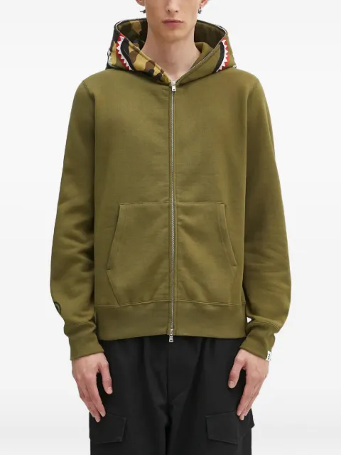 A BATHING APE® camo-shark hoodie Green 115005