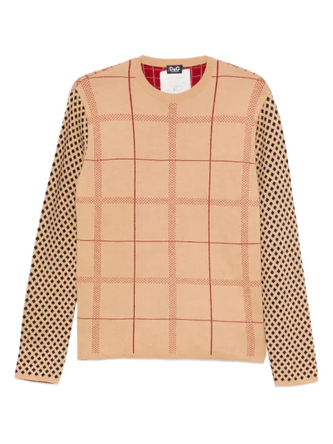 Dolce & Gabbana Pre-Owned 2001-2002 grid-pattern sweater Brown DG250LB