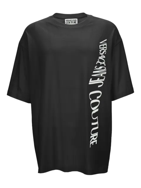 Versace Jeans Couture logo-plaque short-sleeves T-shirt Black 79GAHP04