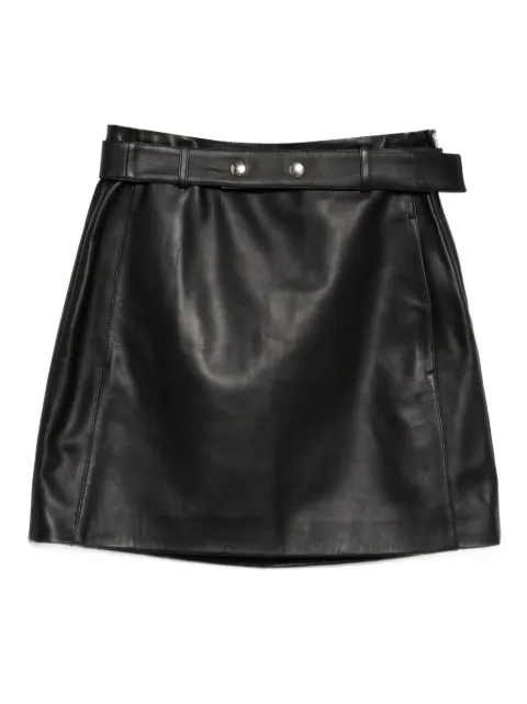 Arma belted leather mini skirt Black 007L25606602