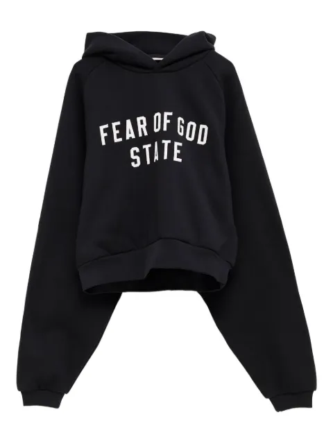 FEAR OF GOD ESSENTIALS embroidered-logo hoodie Black 192SP257820FW