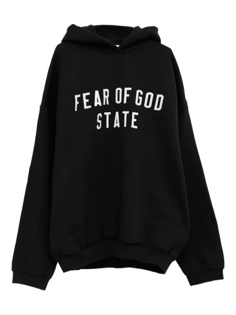 FEAR OF GOD ESSENTIALS logo-patch hoodie Black 192SP256210F