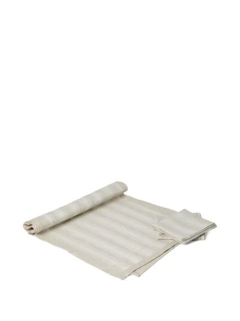Brunello Cucinelli striped-pattern table runner and napkin (set of three) Neutrals MLTES2MP14COV15