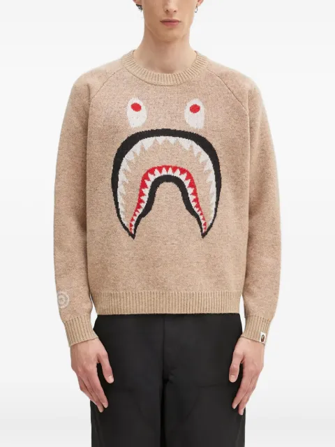 A BATHING APE® shark-head intarsia sweater Neutrals 1K80220004