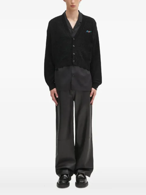 A BATHING APE® embroidered cropped cardigan Black 1K80220002
