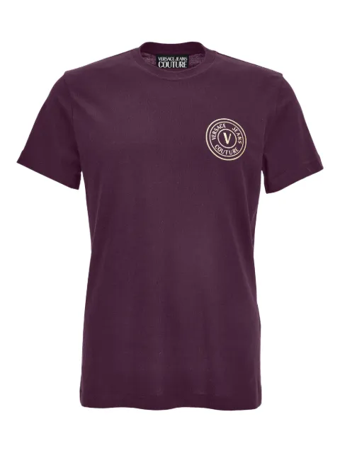 Versace Jeans Couture V-Emblem logo-print T-shirt Red 79GAHT00CJ00T