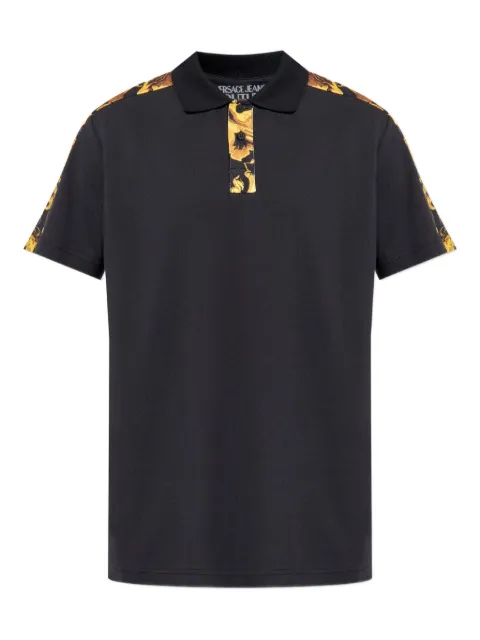 Versace Jeans Couture baroque-print panel polo shirt Black 79GAG625JS514