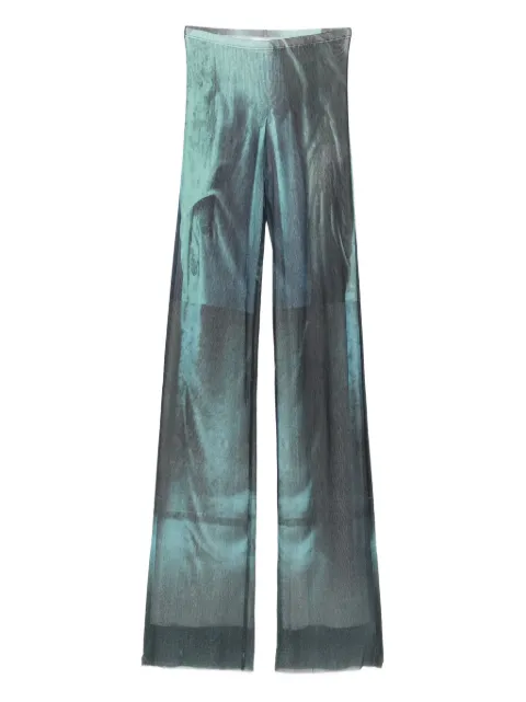 Jean Paul Gaultier abstract-print trousers Blue 2503WTR019M004P5557