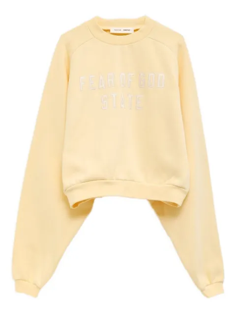 FEAR OF GOD ESSENTIALS embroidered raglan-sleeves sweatshirt Yellow 192SP257838FW