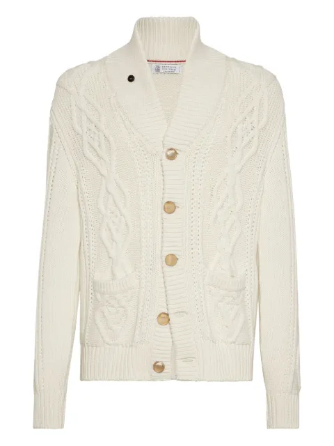 Brunello Cucinelli cable-knit cardigan White MA2301006C2723