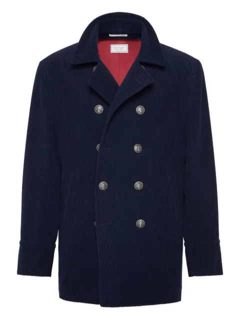 Brunello Cucinelli corduroy double-breasted jacket Blue MV4237008KC367