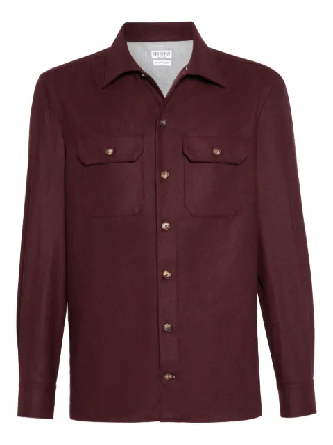 Brunello Cucinelli flannel pocket shirt Red M038P0720C544
