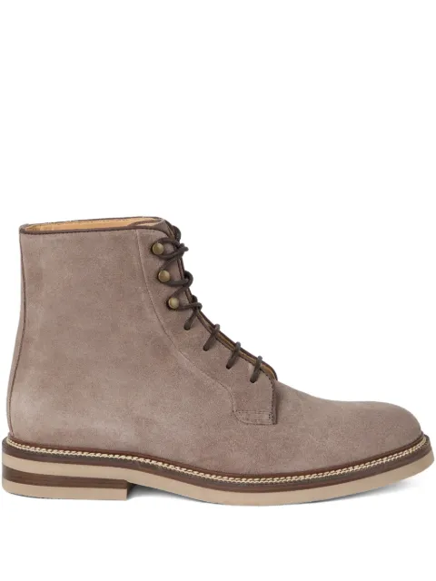Brunello Cucinelli lace-up suede boots Brown MZUPEAT710C2637