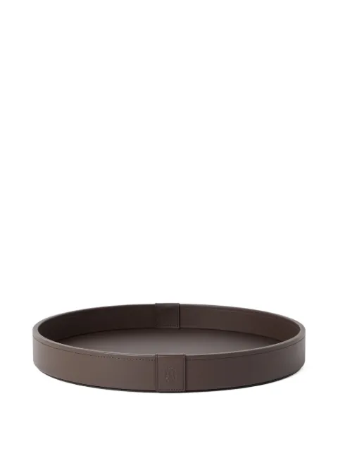 Brunello Cucinelli leather-covered round tray (35 cm) Brown MLZSECVA35C7891