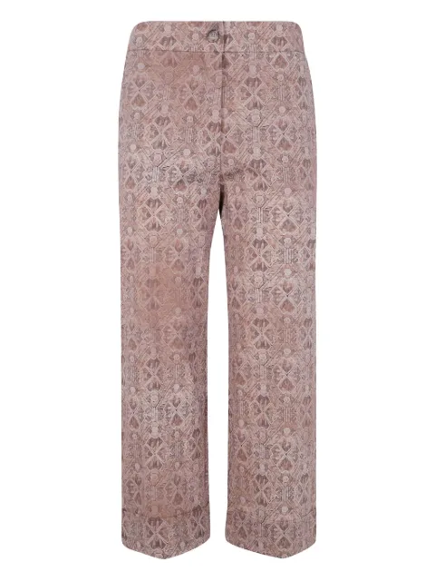 Pierre-Louis Mascia geometric-print wool trousers Pink DYLANS12471