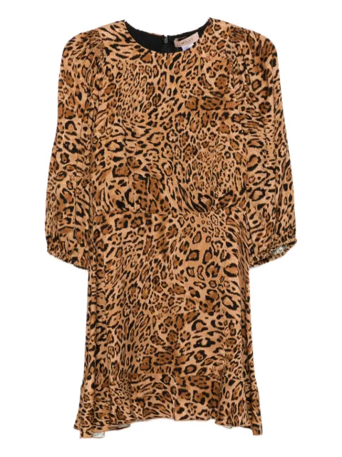 TWINSET leopard-print puff-sleeve mini dress Brown 252TP2472
