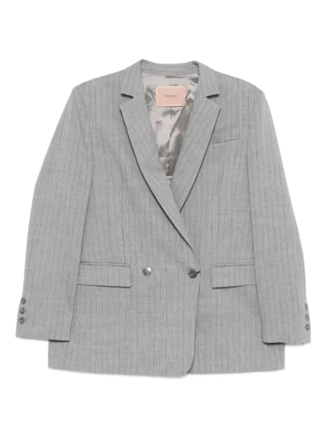 TWINSET pinstriped double-breasted blazer Grey 252TP2630
