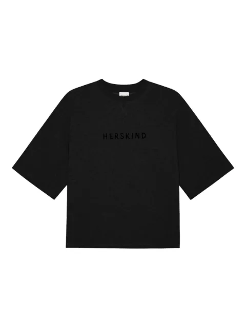 HERSKIND Linette embroidered-logo t-shirt Black 5688221