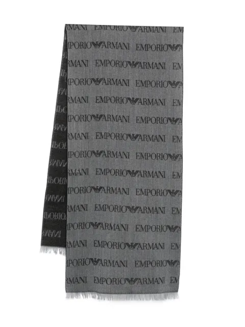 Emporio Armani logo-jacquard scarf Black EM004238AF21541