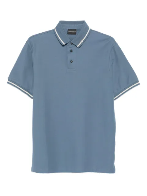 Emporio Armani tipped-collar cotton polo shirt Blue EM003003AF10497