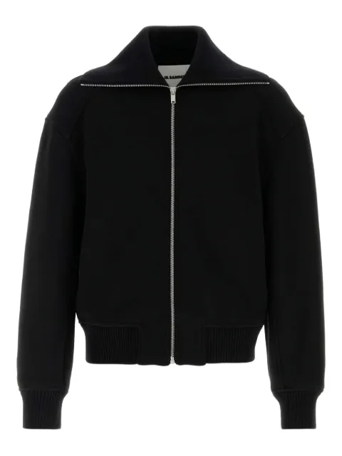 Jil Sander zip-up wool bomber jacket Black J22BN0278J20318