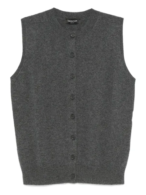 Fabiana Filippi button-fastening sleeveless cardigan Grey MAD215F032N1280000