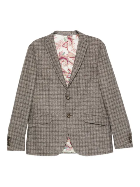 ETRO checked paisley-lined blazer Neutrals MRCA000699TQB68
