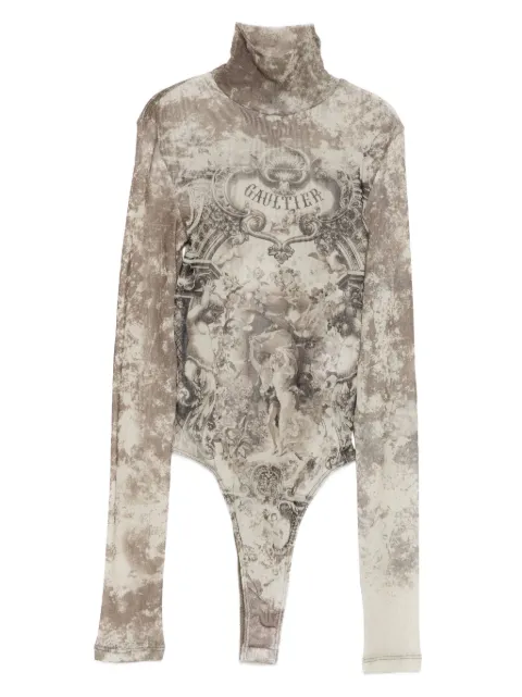 Jean Paul Gaultier Médaillon-print bodysuit Grey 2503WTO306M006P