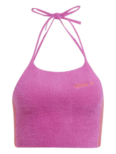 adidas halter fluffy-knit tank top Pink JW6002