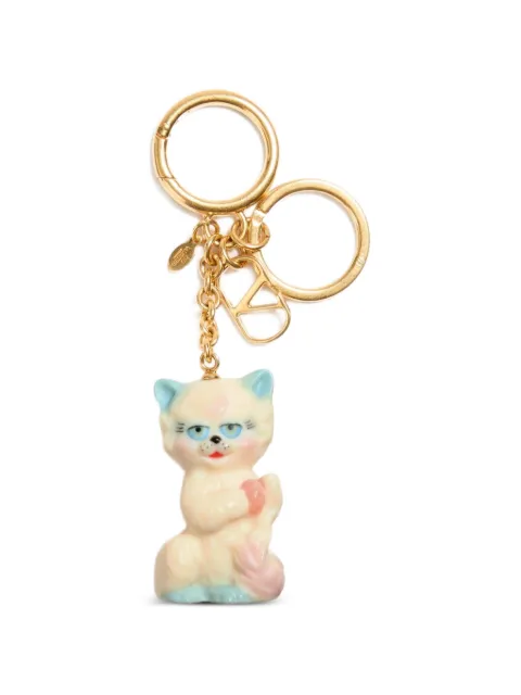 Valentino Garavani Le Chat De La Maison nylon bag charm with key ring White WP0AR1VQY