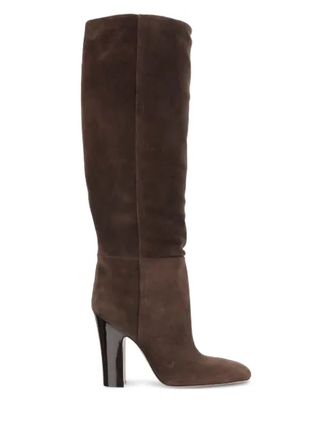 Paris Texas 100mm Lavinia suede pointed-toe knee-high boots Brown PX1507XV0ELEBANO