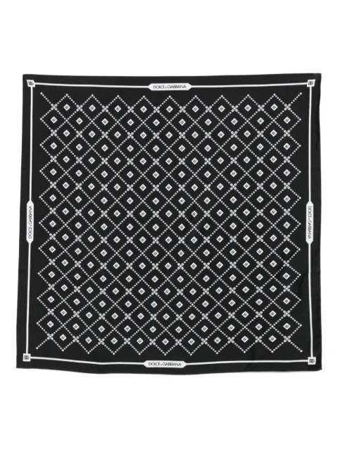 Dolce & Gabbana geometric-pattern silk scarf Black GQ348EG0WUU