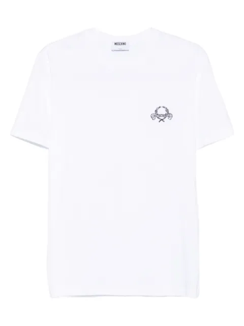 Moschino logo-embroidered T-shirt White A07185241