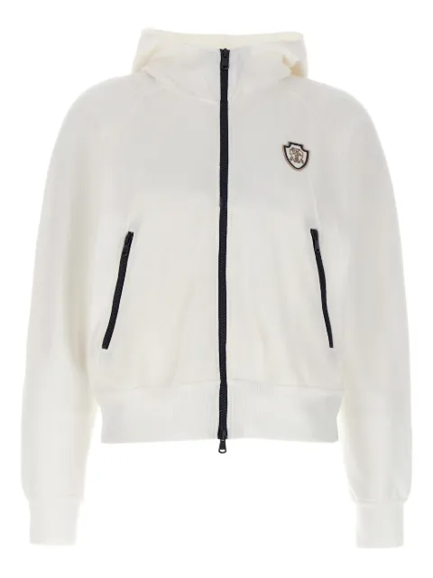 Brunello Cucinelli patch-pocket zip-up hooded jacket White MG927VD106CTQ21