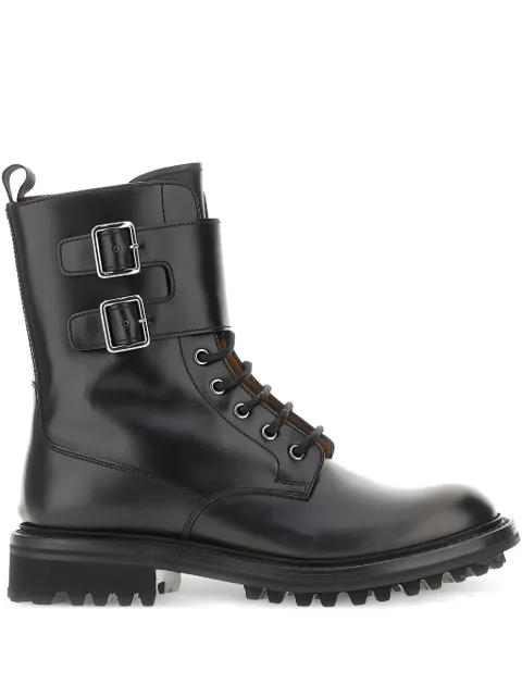 Church's double-buckle lace-up boots Black DT02429SNF0AAB