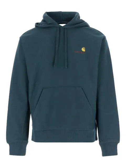 Carhartt WIP American Script logo-embroidered hoodie Blue I0282790AUXX
