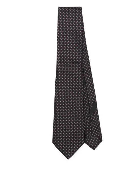Dolce & Gabbana geometric-pattern silk tie Black GT147EG0JSB