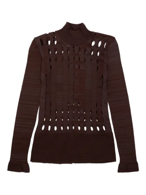 Anne Isabella cut-out knit sweater Brown FW23RE2HN