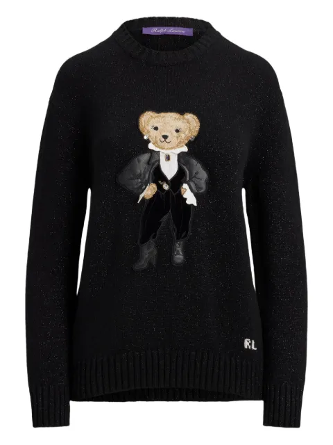 Ralph Lauren Collection metallic-Bear sweater Black 290P06845001